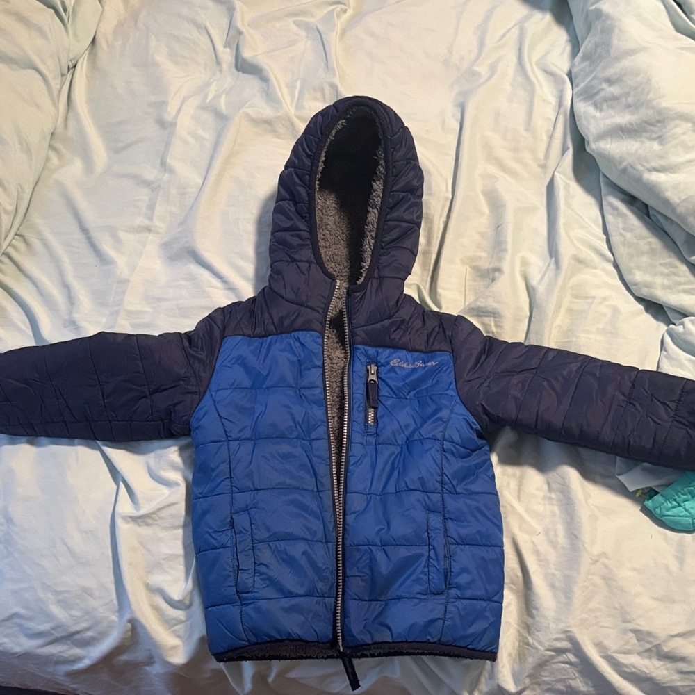Eddie Bauer Kids Navy and Blue Puffer Jacket